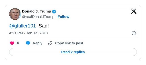 Post image from Donald Trump