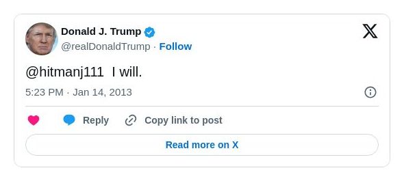 Post image from Donald Trump