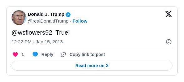 Post image from Donald Trump