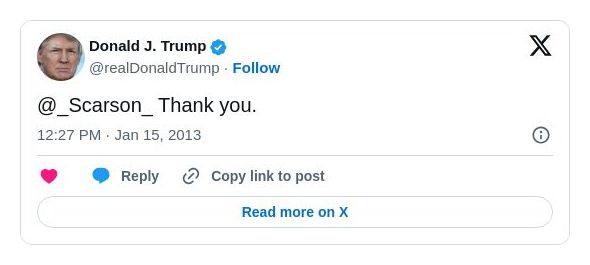 Post image from Donald Trump