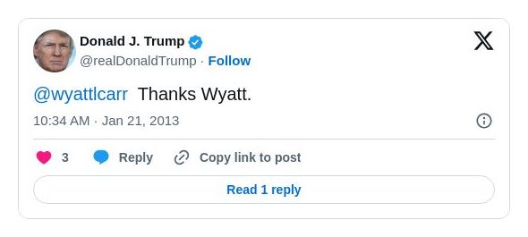 Post image from Donald Trump