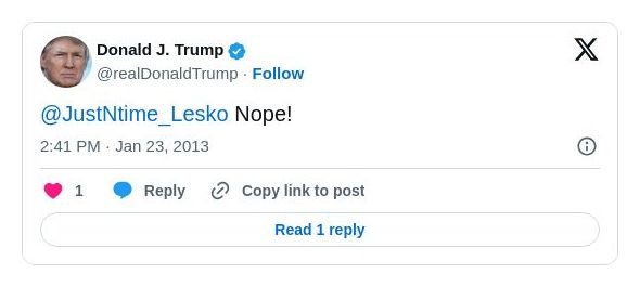 Post image from Donald Trump