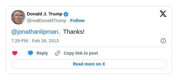 Post image from Donald Trump