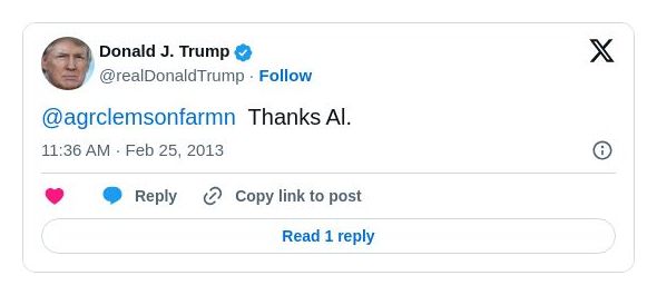 Post image from Donald Trump