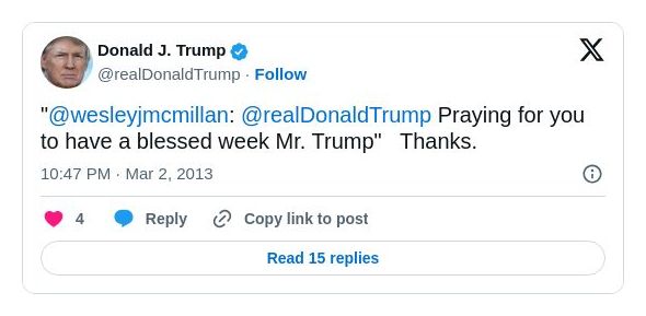 Post image from Donald Trump