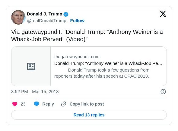 Post image from Donald Trump