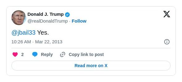 Post image from Donald Trump