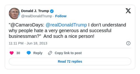 Post image from Donald Trump