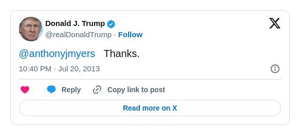 Post image from Donald Trump