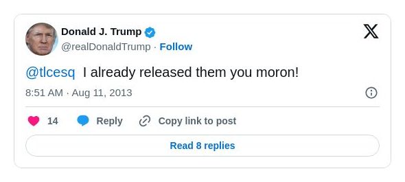 Post image from Donald Trump