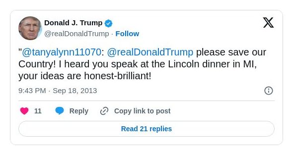 Post image from Donald Trump