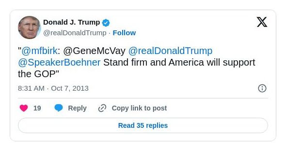 Post image from Donald Trump