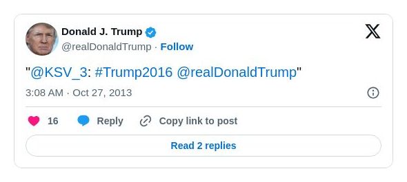 Post image from Donald Trump