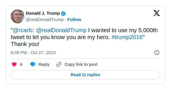 Post image from Donald Trump