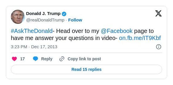 Post image from Donald Trump