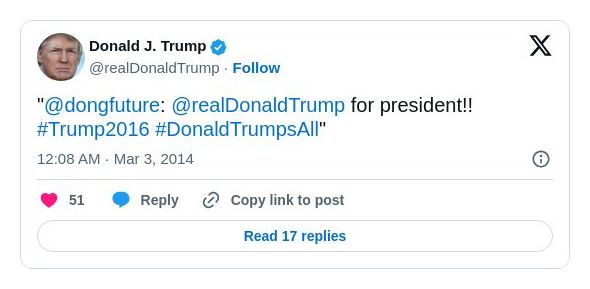 Post image from Donald Trump