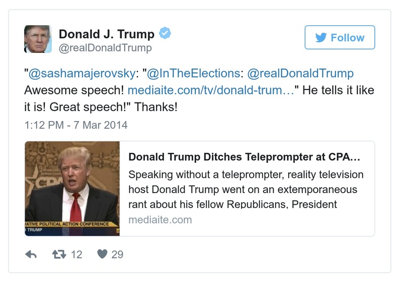 Post preview from Donald Trump