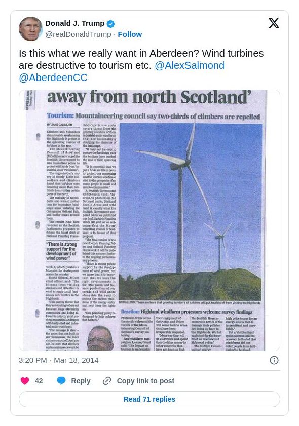 Post image from Donald Trump