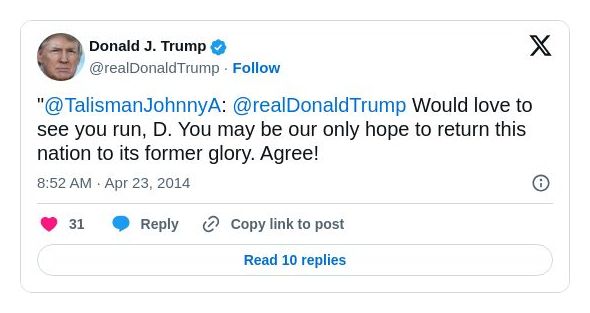 Post image from Donald Trump