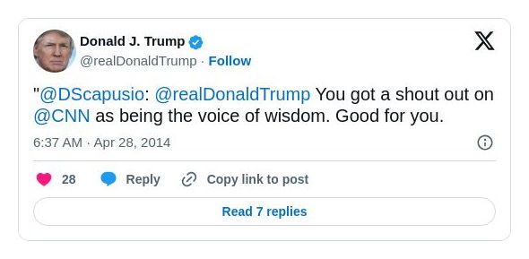 Post preview from Donald Trump