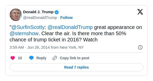 Post image from Donald Trump