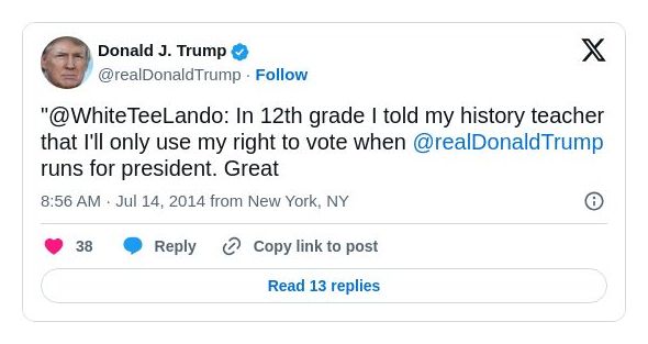 Post image from Donald Trump