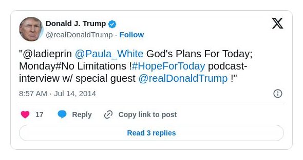 Post image from Donald Trump