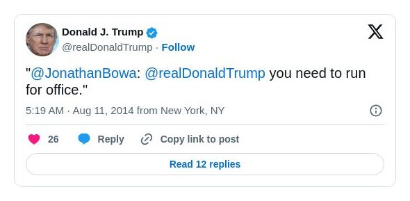 Post image from Donald Trump