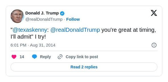 Post image from Donald Trump