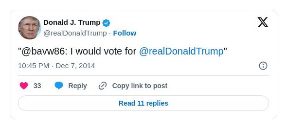 Post image from Donald Trump