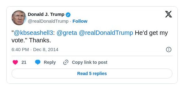 Post image from Donald Trump