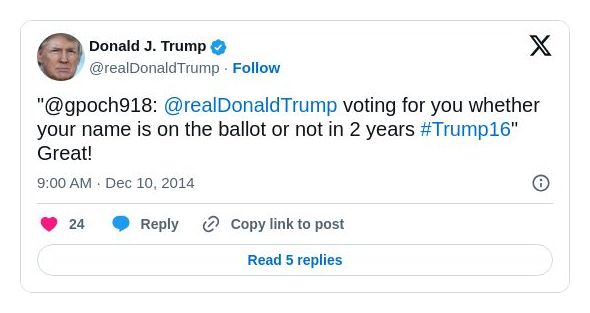 Post image from Donald Trump