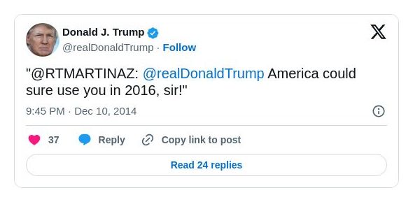 Post image from Donald Trump