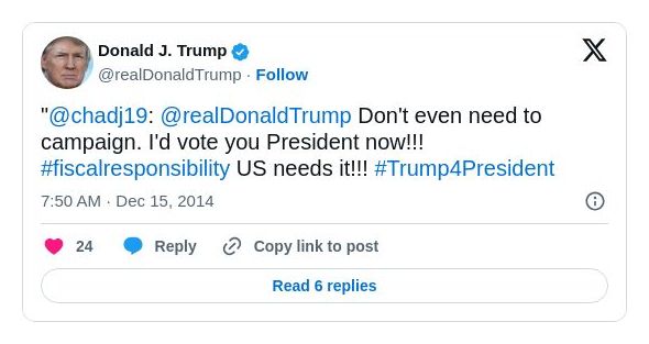 Post image from Donald Trump