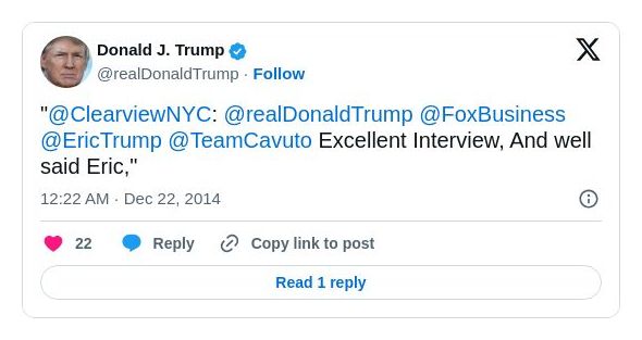 Post image from Donald Trump