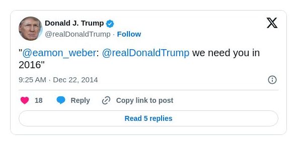 Post image from Donald Trump