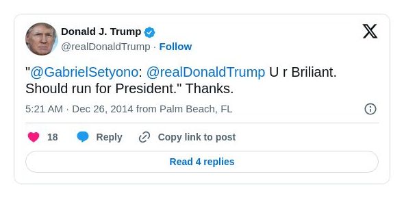 Post image from Donald Trump