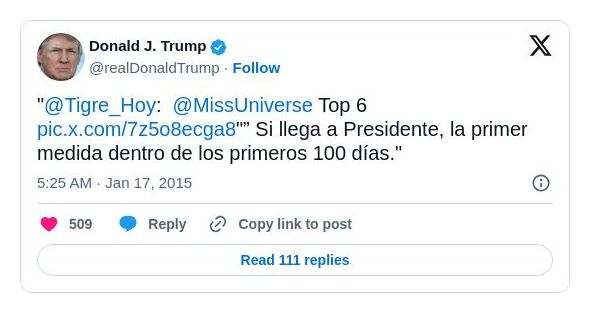 Post image from Donald Trump