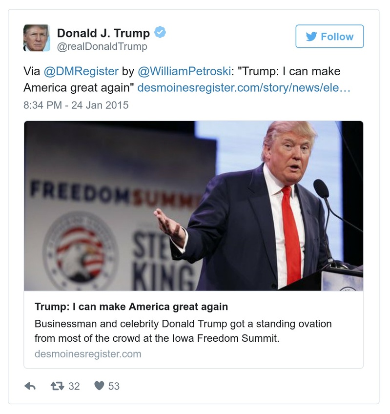 Post image from Donald Trump