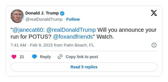 Post image from Donald Trump