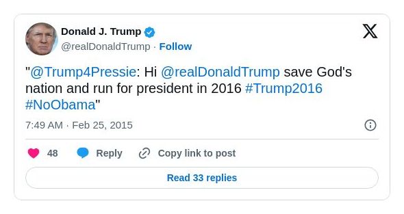 Post image from Donald Trump