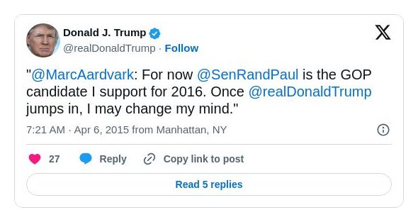 Post image from Donald Trump