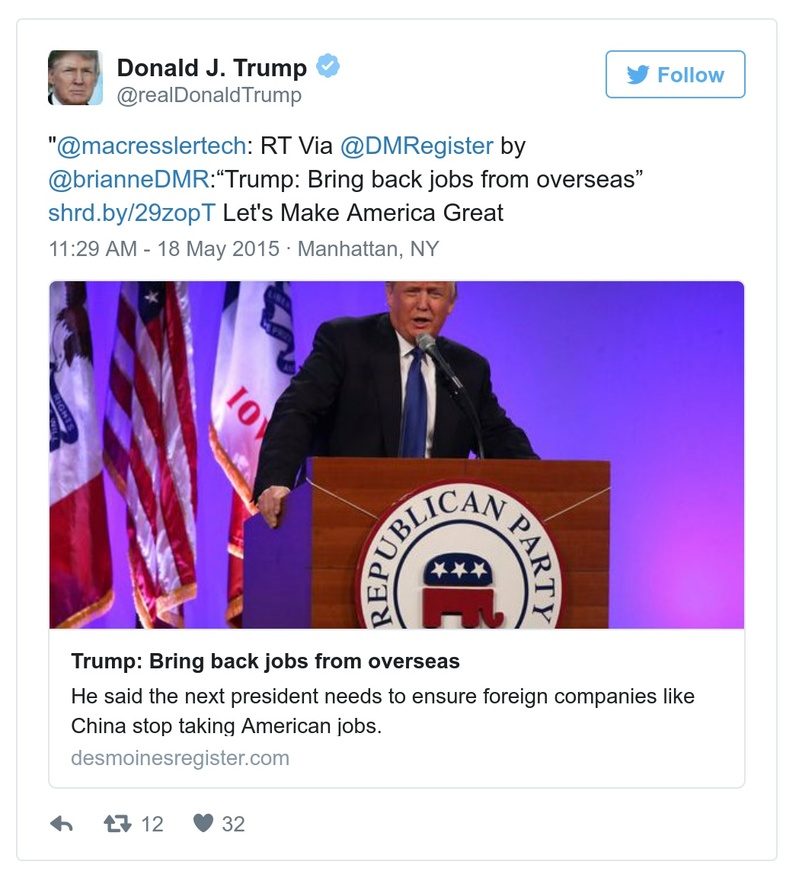 Post image from Donald Trump