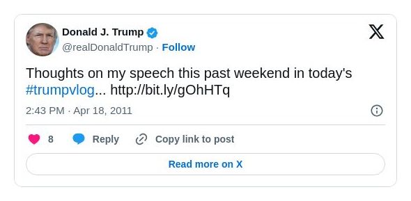 Post image from Donald Trump