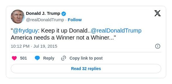 Post image from Donald Trump