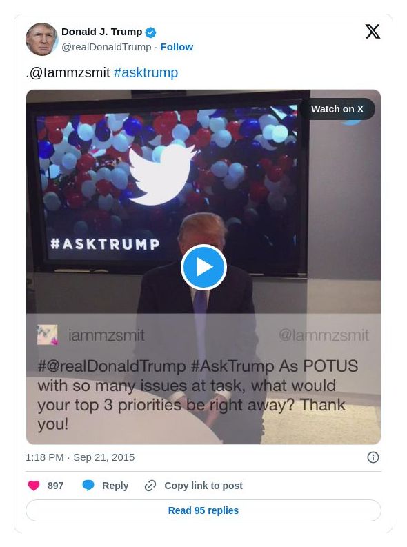 Post image from Donald Trump