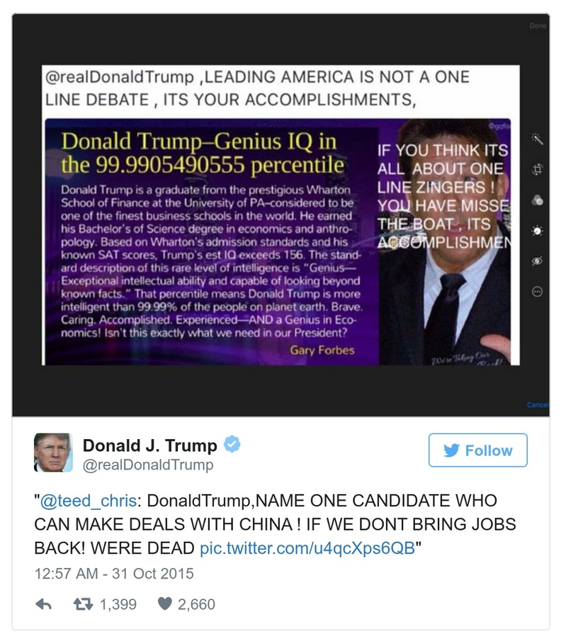 Post preview from Donald Trump