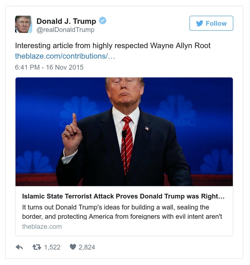 Post preview from Donald Trump