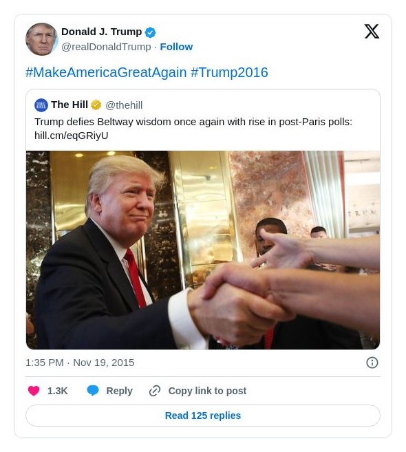 Post image from Donald Trump