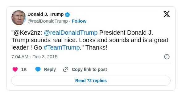 Post image from Donald Trump